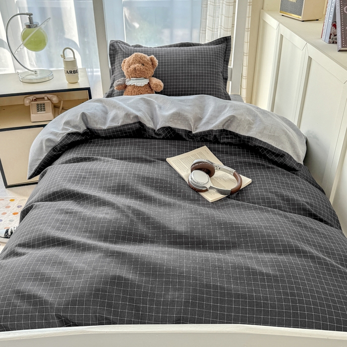 91家纺网 家纺一手货源 找家纺 鑫宇 2025新款磨毛130g加厚学生宿舍三件套床单床笠款学生上下铺六件套 轨迹