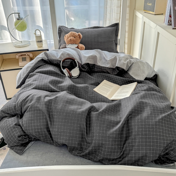 91家纺网 家纺一手货源 找家纺 鑫宇 2025新款磨毛130g加厚学生宿舍三件套床单床笠款学生上下铺六件套 轨迹