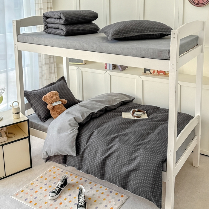 91家纺网 家纺一手货源 找家纺 鑫宇 2025新款磨毛130g加厚学生宿舍三件套床单床笠款学生上下铺六件套 轨迹