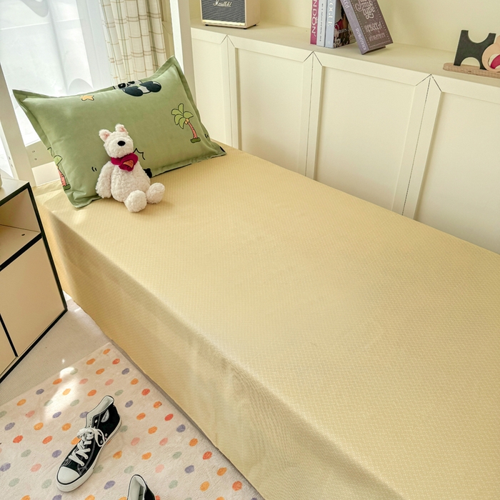 91家纺网 家纺一手货源 找家纺 鑫宇 2025新款磨毛130g加厚学生宿舍三件套床单床笠款学生上下铺六件套 活力熊猫