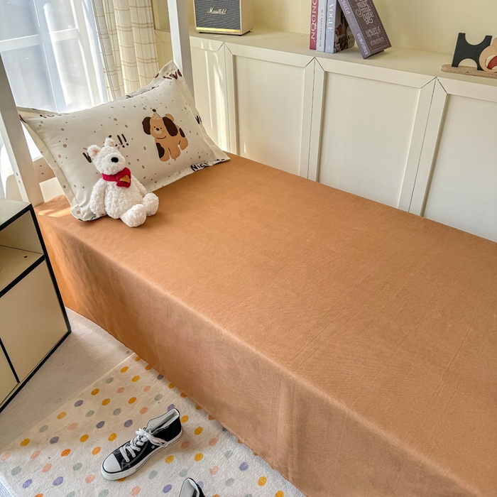 91家纺网 家纺一手货源 找家纺 鑫宇 2025新款磨毛130g加厚学生宿舍三件套床单床笠款学生上下铺六件套 家有萌宠