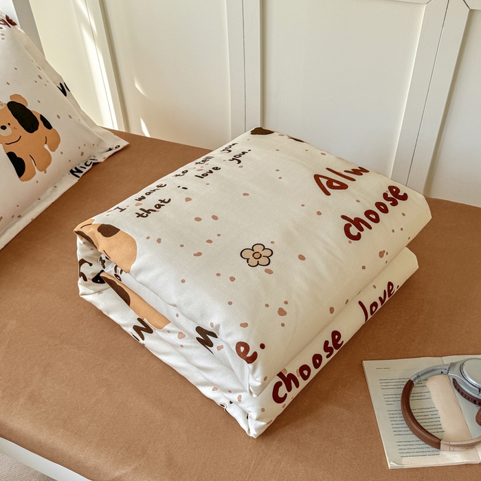 91家纺网 家纺一手货源 找家纺 鑫宇 2025新款磨毛130g加厚学生宿舍三件套床单床笠款学生上下铺六件套 家有萌宠