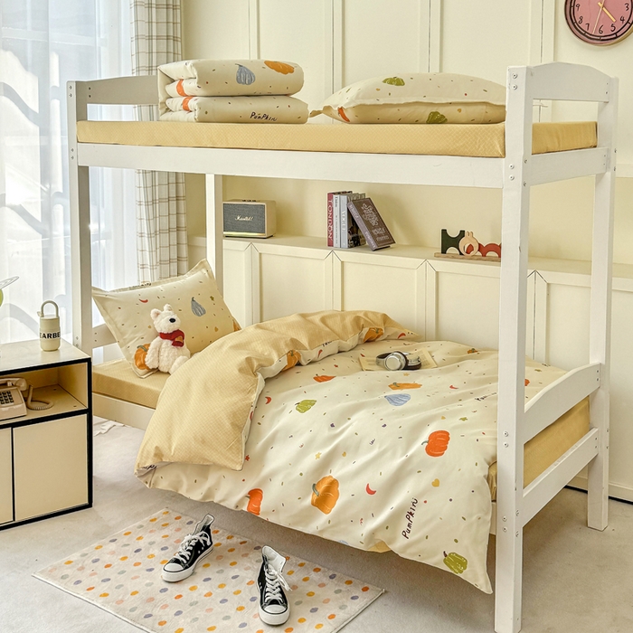 鑫宇 2025新款磨毛130g加厚学生宿舍三件套床单床笠款学生上下铺六件套 南瓜园