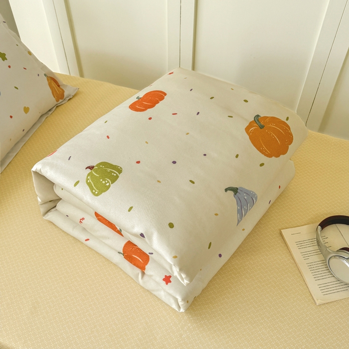 91家纺网 家纺一手货源 找家纺 鑫宇 2025新款磨毛130g加厚学生宿舍三件套床单床笠款学生上下铺六件套 南瓜园