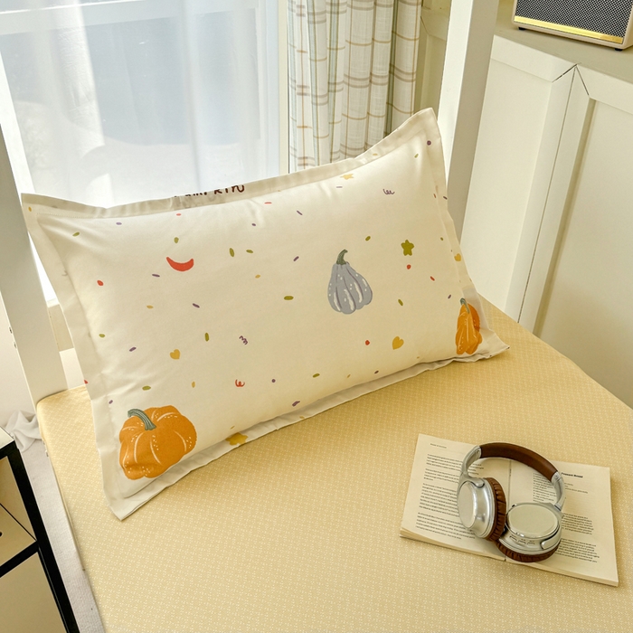 91家纺网 家纺一手货源 找家纺 鑫宇 2025新款磨毛130g加厚学生宿舍三件套床单床笠款学生上下铺六件套 南瓜园