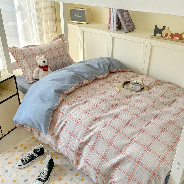 91家纺网 家纺一手货源 找家纺 鑫宇 2025新款磨毛130g加厚学生宿舍三件套床单床笠款学生上下铺六件套 奇遇