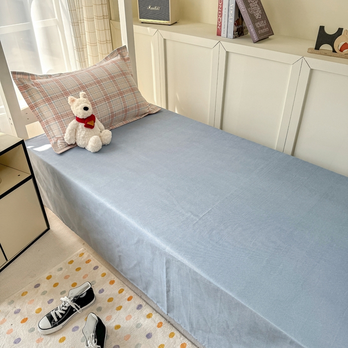 91家纺网 家纺一手货源 找家纺 鑫宇 2025新款磨毛130g加厚学生宿舍三件套床单床笠款学生上下铺六件套 奇遇