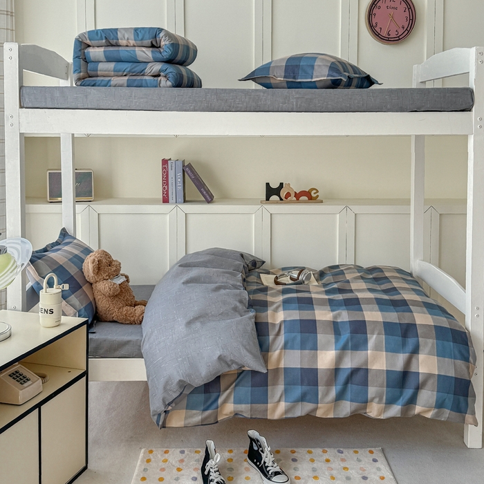 91家纺网 家纺一手货源 找家纺 鑫宇 2025新款磨毛130g加厚学生宿舍三件套床单床笠款学生上下铺六件套 千趣格