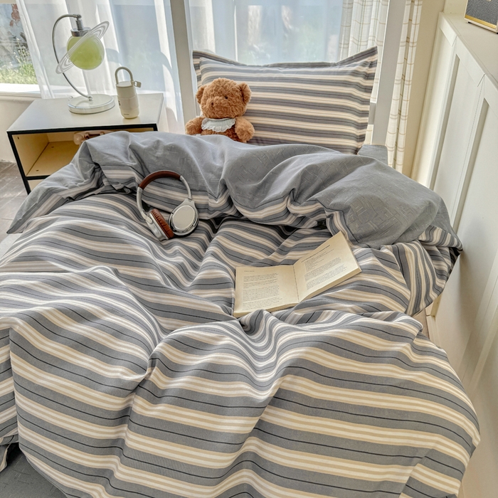 91家纺网 家纺一手货源 找家纺 鑫宇 2025新款磨毛130g加厚学生宿舍三件套床单床笠款学生上下铺六件套 维恩