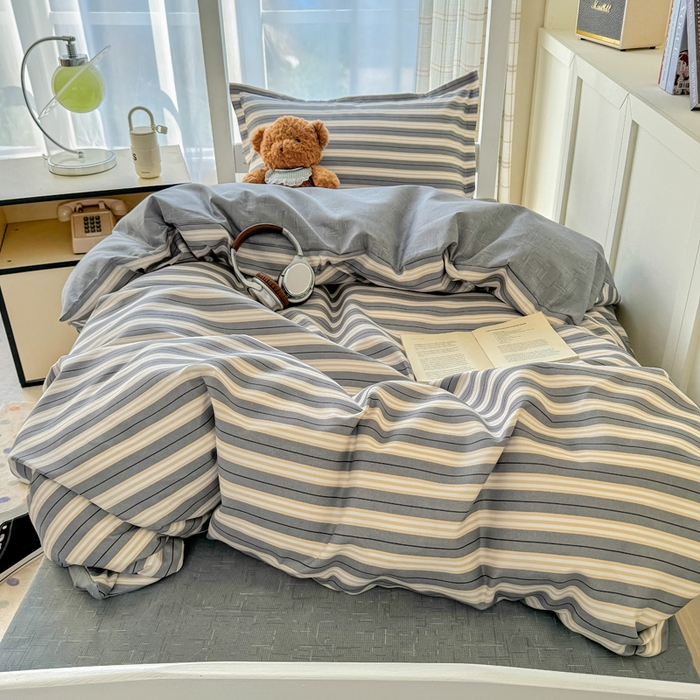 91家纺网 家纺一手货源 找家纺 鑫宇 2025新款磨毛130g加厚学生宿舍三件套床单床笠款学生上下铺六件套 维恩