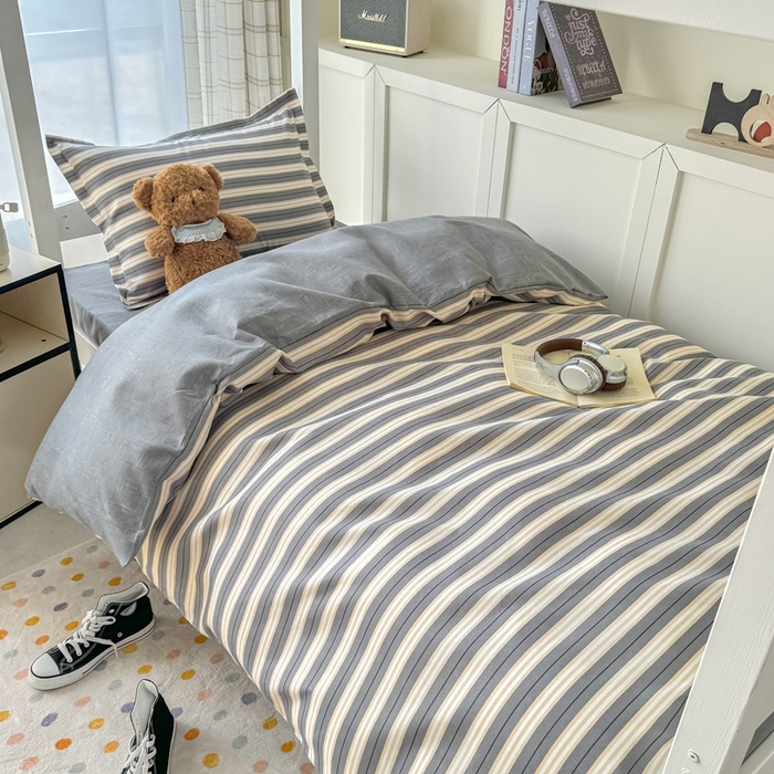 91家纺网 家纺一手货源 找家纺 鑫宇 2025新款磨毛130g加厚学生宿舍三件套床单床笠款学生上下铺六件套 维恩