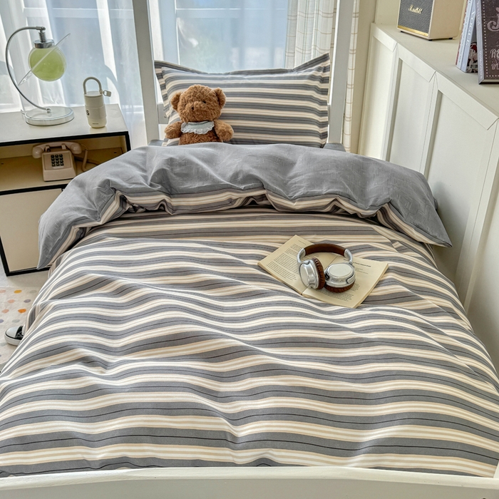 91家纺网 家纺一手货源 找家纺 鑫宇 2025新款磨毛130g加厚学生宿舍三件套床单床笠款学生上下铺六件套 维恩