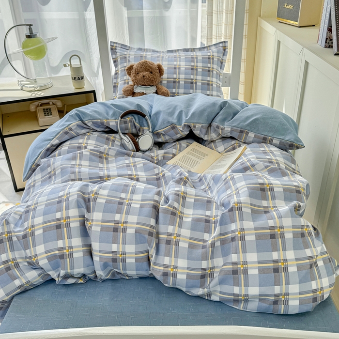 91家纺网 家纺一手货源 找家纺 鑫宇 2025新款磨毛130g加厚学生宿舍三件套床单床笠款学生上下铺六件套 亚里士