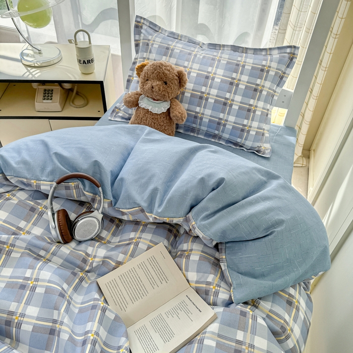 91家纺网 家纺一手货源 找家纺 鑫宇 2025新款磨毛130g加厚学生宿舍三件套床单床笠款学生上下铺六件套 亚里士