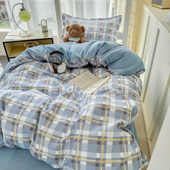 91家纺网 家纺一手货源 找家纺 鑫宇 2025新款磨毛130g加厚学生宿舍三件套床单床笠款学生上下铺六件套 亚里士