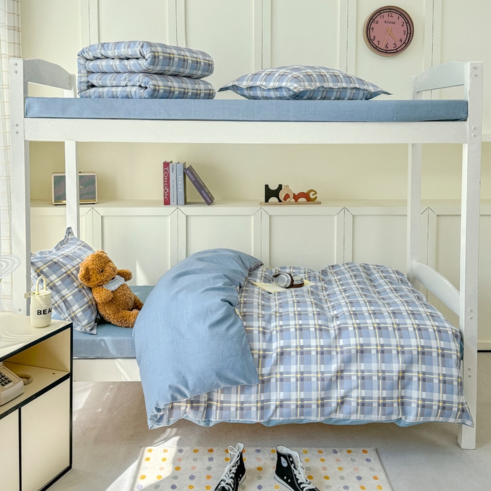 91家纺网 家纺一手货源 找家纺 鑫宇 2025新款磨毛130g加厚学生宿舍三件套床单床笠款学生上下铺六件套 亚里士