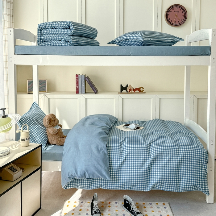 91家纺网 家纺一手货源 找家纺 鑫宇 2025新款磨毛130g加厚学生宿舍三件套床单床笠款学生上下铺六件套 优格