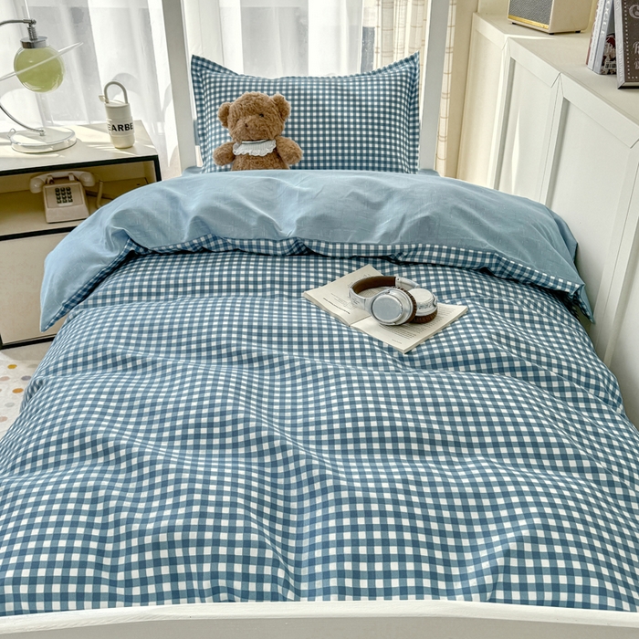 91家纺网 家纺一手货源 找家纺 鑫宇 2025新款磨毛130g加厚学生宿舍三件套床单床笠款学生上下铺六件套 优格