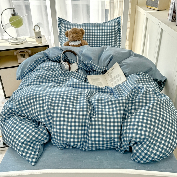 91家纺网 家纺一手货源 找家纺 鑫宇 2025新款磨毛130g加厚学生宿舍三件套床单床笠款学生上下铺六件套 优格