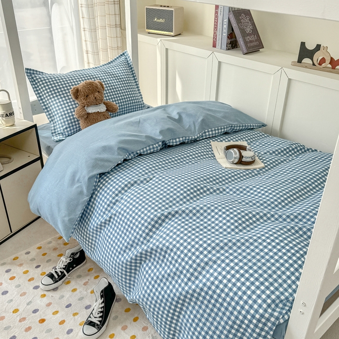 91家纺网 家纺一手货源 找家纺 鑫宇 2025新款磨毛130g加厚学生宿舍三件套床单床笠款学生上下铺六件套 优格