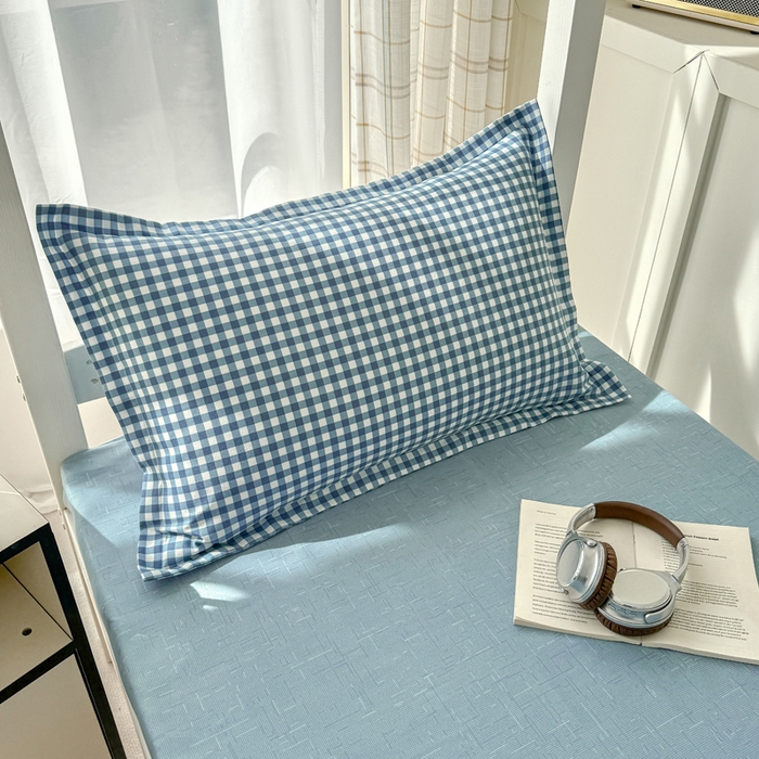 91家纺网 家纺一手货源 找家纺 鑫宇 2025新款磨毛130g加厚学生宿舍三件套床单床笠款学生上下铺六件套 优格