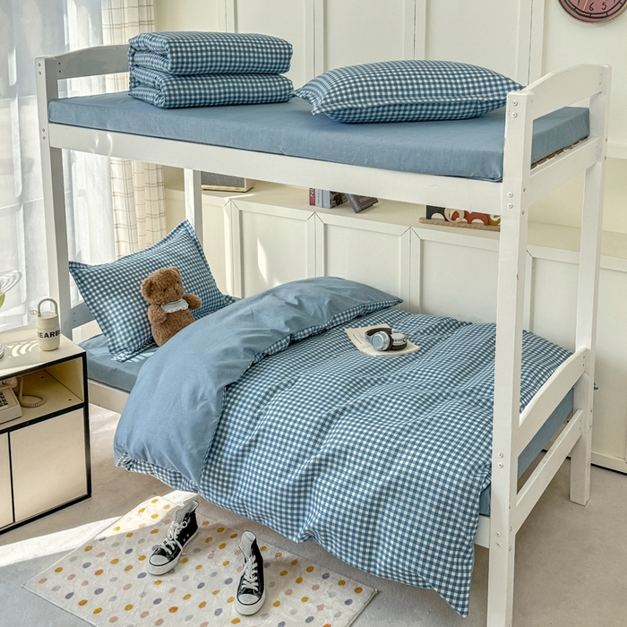 91家纺网 家纺一手货源 找家纺 鑫宇 2025新款磨毛130g加厚学生宿舍三件套床单床笠款学生上下铺六件套 优格