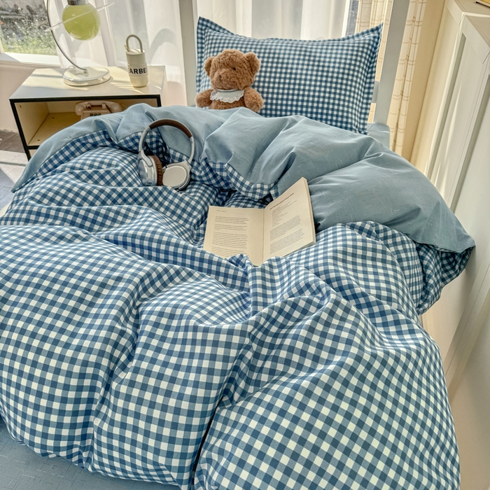 91家纺网 家纺一手货源 找家纺 鑫宇 2025新款磨毛130g加厚学生宿舍三件套床单床笠款学生上下铺六件套 优格