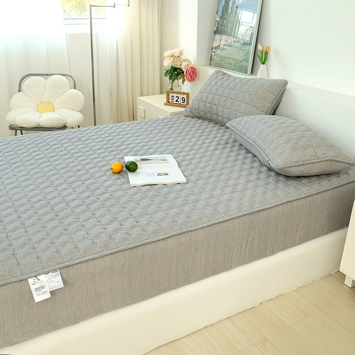 91家纺网 家纺一手货源 找家纺 （总）豪选家纺 2025新款A类抗菌高支高密纯棉色织正宗双层纱夹棉床笠