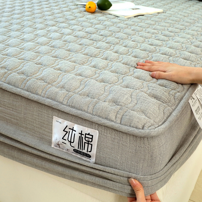 91家纺网 家纺一手货源 找家纺 （总）豪选家纺 2025新款A类抗菌高支高密纯棉色织正宗双层纱夹棉床笠