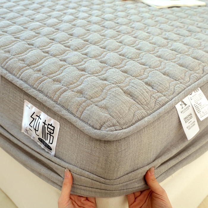 91家纺网 家纺一手货源 找家纺 （总）豪选家纺 2025新款A类抗菌高支高密纯棉色织正宗双层纱夹棉床笠