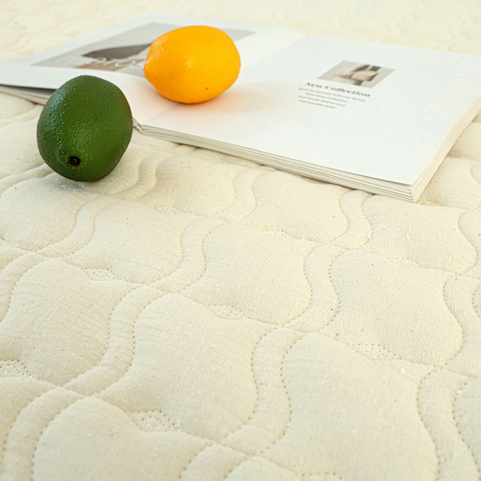 91家纺网 家纺一手货源 找家纺 豪选家纺 2025新款A类抗菌高支高密纯棉色织正宗双层纱夹棉床笠 杏仁黄