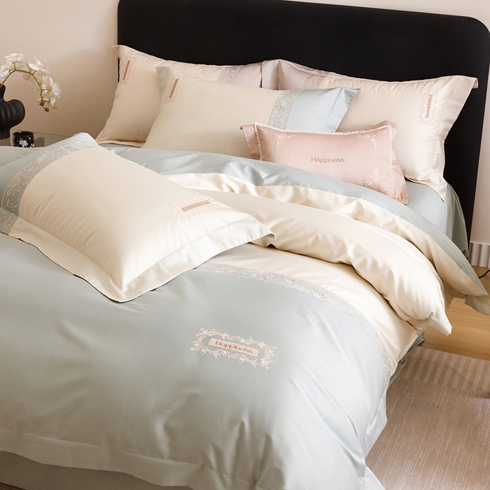 91家纺网 家纺一手货源 找家纺 （总）艾莱家纺 2025新款A类100支长绒棉纯棉四件套-玛格丽特