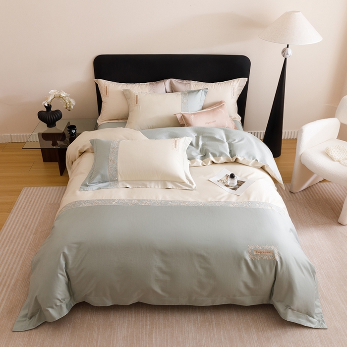 91家纺网 家纺一手货源 找家纺 （总）艾莱家纺 2025新款A类100支长绒棉纯棉四件套-玛格丽特