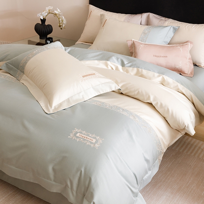 91家纺网 家纺一手货源 找家纺 （总）艾莱家纺 2025新款A类100支长绒棉纯棉四件套-玛格丽特