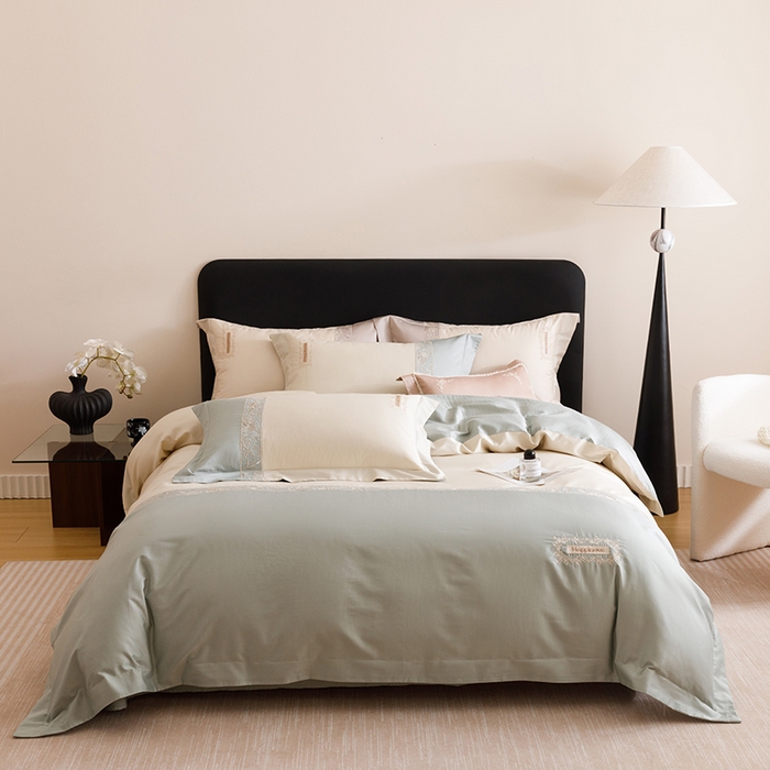 91家纺网 家纺一手货源 找家纺 （总）艾莱家纺 2025新款A类100支长绒棉纯棉四件套-玛格丽特