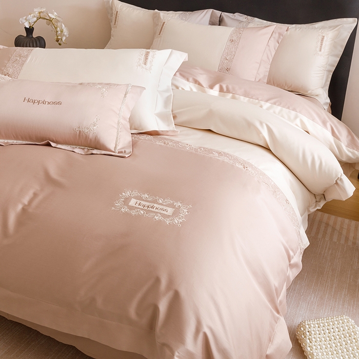 91家纺网 家纺一手货源 找家纺 艾莱家纺 2025新款A类100支长绒棉纯棉四件套-玛格丽特 玛格丽特-浅咖-奶油黄