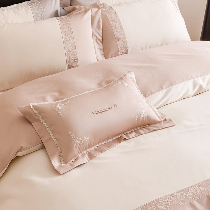 91家纺网 家纺一手货源 找家纺 艾莱家纺 2025新款A类100支长绒棉纯棉四件套-玛格丽特 玛格丽特-浅咖-奶油黄