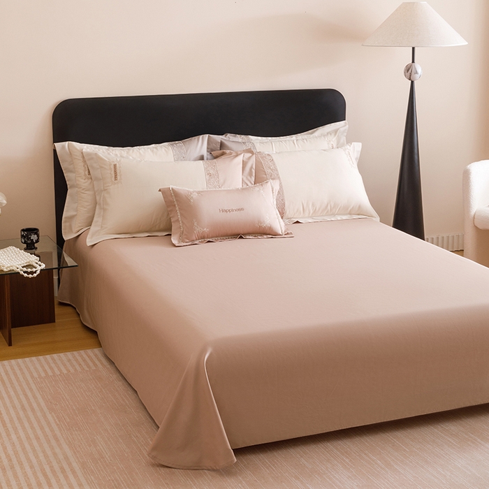 91家纺网 家纺一手货源 找家纺 艾莱家纺 2025新款A类100支长绒棉纯棉四件套-玛格丽特 玛格丽特-浅咖-奶油黄