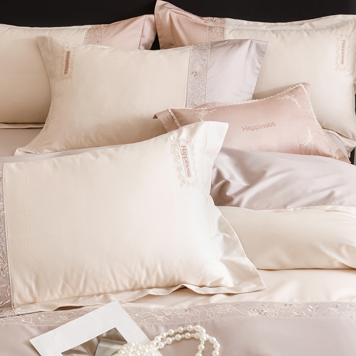 91家纺网 家纺一手货源 找家纺 艾莱家纺 2025新款A类100支长绒棉纯棉四件套-玛格丽特 玛格丽特-烟紫灰-奶油黄