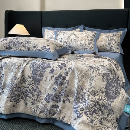 91家纺网 家纺一手货源 找家纺 （总）花漾家居 2025新款数码水洗天丝单夏被夏被四件套