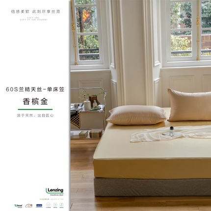 91家纺网 家纺一手货源 找家纺 （总）咏绒家纺工厂店 2025新款60S奥地利兰精天丝轻奢系列-单床笠