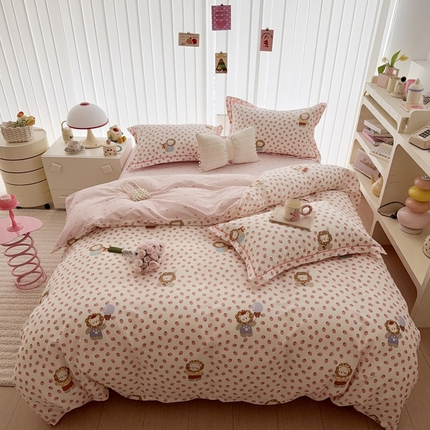 于果 2025新款全棉13370四件套 俏皮狮子