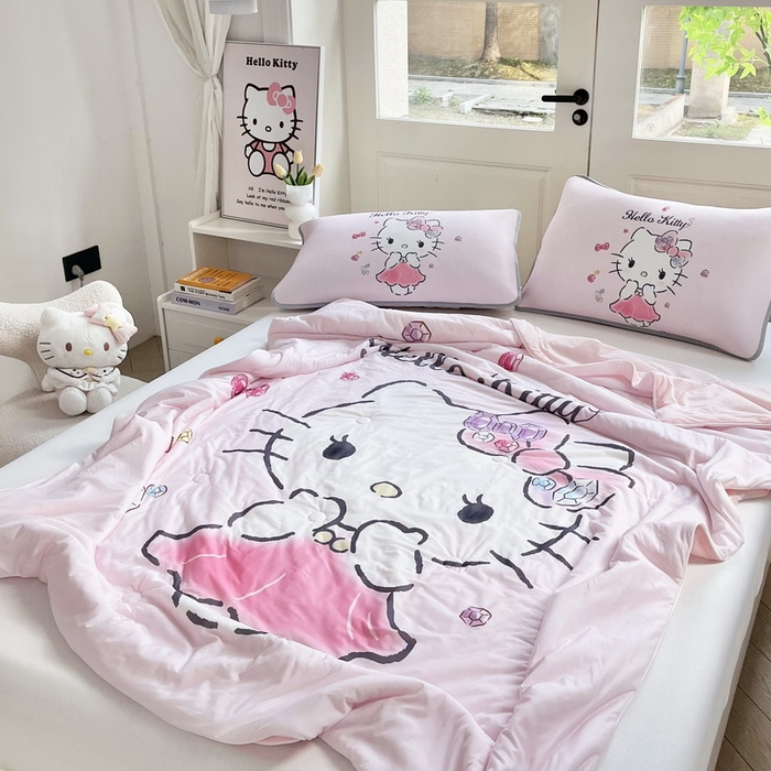 91家纺网 家纺一手货源 找家纺 蘭菲家纺 2025新款三丽鸥卡通印花夏被 甜睿