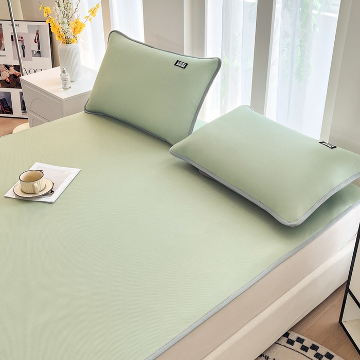 91家纺网 家纺一手货源 找家纺 子曰 2025新款A类高分子PE小清新凉感席系列-床垫款 小清新-绿