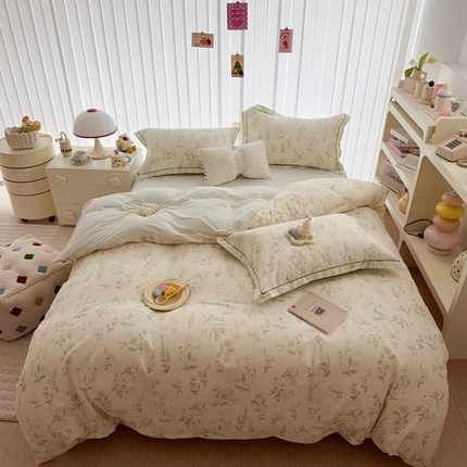 于果 2025新款全棉13370四件套 暖樱