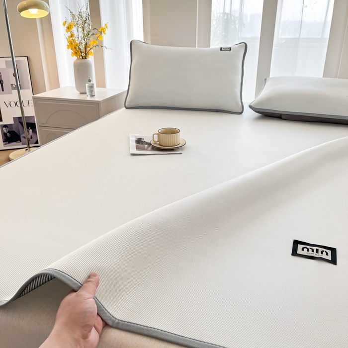 91家纺网 家纺一手货源 找家纺 子曰 2025新款A类高分子PE小清新凉感席系列-床垫款 小清新-白