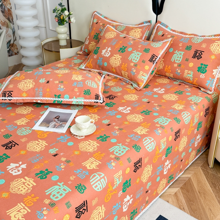 91家纺网 家纺一手货源 找家纺 （总）仟网汇 2025老粗布蕾丝花边三件套（无纺布手提包装）