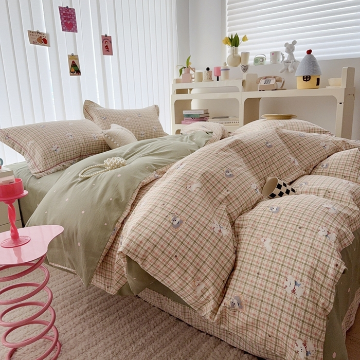 91家纺网 家纺一手货源 找家纺 于果 2025新款全棉13370四件套 汪汪假日