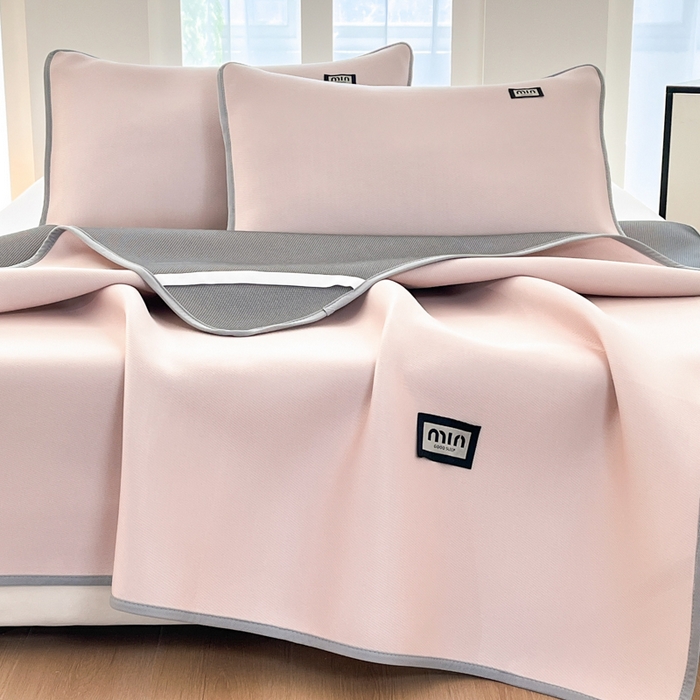 91家纺网 家纺一手货源 找家纺 子曰 2025新款A类高分子PE小清新凉感席系列-床垫款 小清新-粉