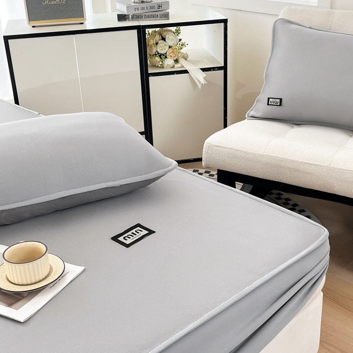 91家纺网 家纺一手货源 找家纺 子曰 2025新款A类高分子PE小清新凉感席系列-床笠款 小清新-灰